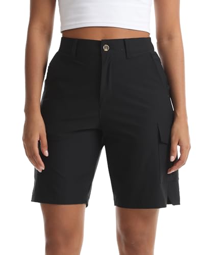 Women's Lightweight Hiking Cargo Shorts for Running Athletic Camping Travel Golf - Water Resistant with 5 Pockets4