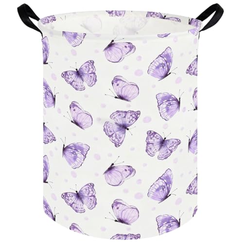 Image of Butterfly Baby Laundry Basket,Nursery Hamper,Kids Dirty Clothes Hamper,Toys Storage Bin Organizer,Girl Room Decor(Cute Butterfly)