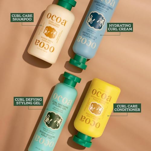 Image of OCOA Curl Cream & Styling Gel Bundle - Hydrate, Define, & Protect Curls - Made with Hibiscus, Mango Butter, Flaxseed, and Marula Oil - Frizz-Free, Long-Lasting, Soft & Touchable Finish - 8oz