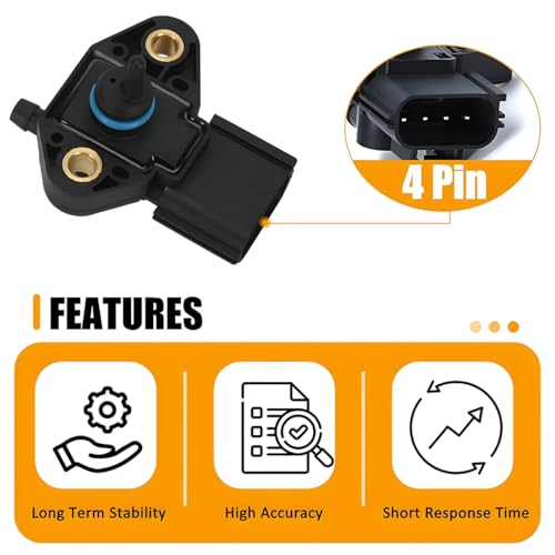 Mandark MANDARK-STEERING1 Car Fps5 Fuel Injection Pressure Sensor, Waterproof Auto Fuel Rail Injection Pressure Sensor, Oem#3F2E-9G756-Aa 0261230093 Replacement thumb #1