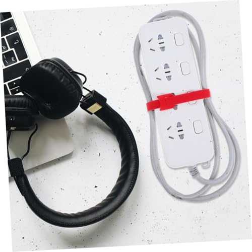TEHAUX 100 piezas Reutilizables Bridas para Cables Organizador con Gancho y Bucle Rojo 12mm X 300mm para Escritorio de Computadora Gestión de Cables Electrónicos miniatura 7