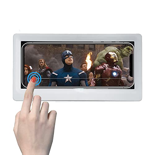 JSC 2021 Upgraded Shower Phone Holder â€“ Wall Mount Phone Shower Holder â€“ Waterproof Phone Case for Bathtub, Shower, Bathroom Vanity â€“ Durable Shower Phone Case with Touch Sensitivity