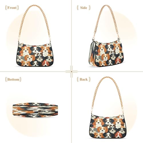 Shoulder Bags for Women Beagle Dog Hobo Tote Handbag Small Clutch Purse with Zipper Closure2