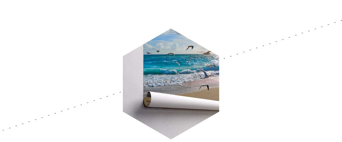 Muralo Fototapete Vlies Strand, Meer, Wellen, Himmel, XXL - 240x360 cm | Fantasievolle Tapete, hochauflösender Druck - ideal für Wohnzimmer und Schlafzimmer, Urlaubsfeeling für jeden Tag