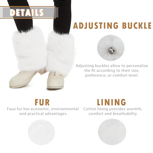 Image of Fur Leg Warmers Furry Faux Fur Winter Leggings Boot Cuffs Toppers for Women
