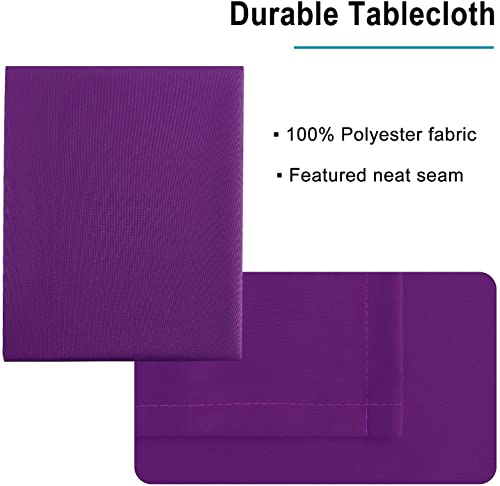 Image of HB MSALA Microfiber Satin Dining Table Cover - Plain, Smooth & Durable Cloth | Purple Color | 4 Seater (40 Inch x 150 cm)