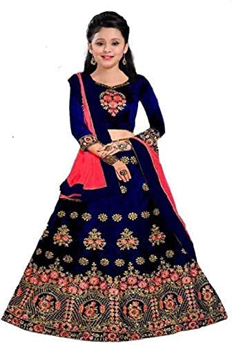 Girls new lehengha choli tafeta silk kids Lehenga Choli With Dupatta Sets