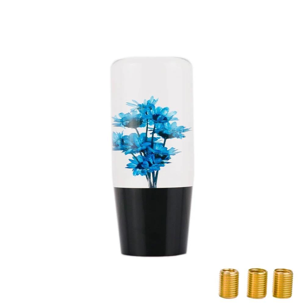 HYASDBWE Real Flower Crystal Bubble Car Gear Stick Shift Knob Shifter Lever 15CM /10CM Car Replacement Parts Gear Shifter Parts(Blue,10CM)