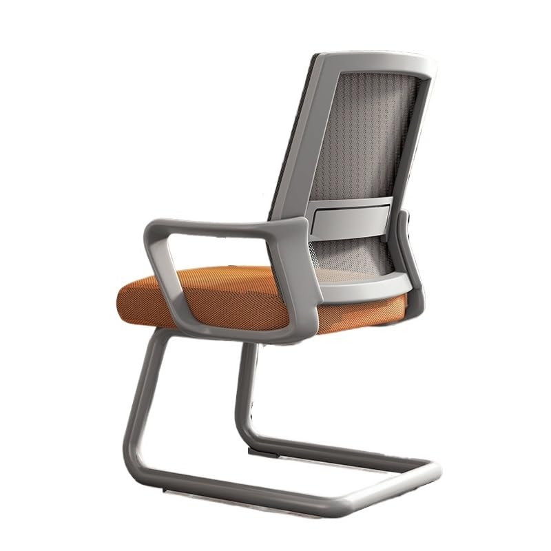 Home-Office-Stuhl, Bürostuhl, ergonomischer Schreibtischstuhl, Schreibtischstuhl mit mittlerer Rückenlehne, atmungsaktiver Netz-Home-Office-Stuhl Bequemer Computerstuhl(Orange)