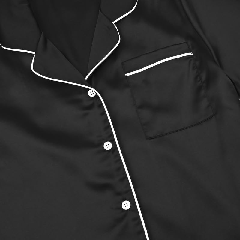 Jxstar Girls Boys Satin Pajamas Sets Kids Silk Button-Down PJS Summer Lounge Sets Sleepwear4