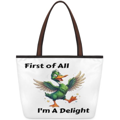 Sac fourre-tout zippé Funny Duck 45x33 cm pour ne plus manquer de place au travail
