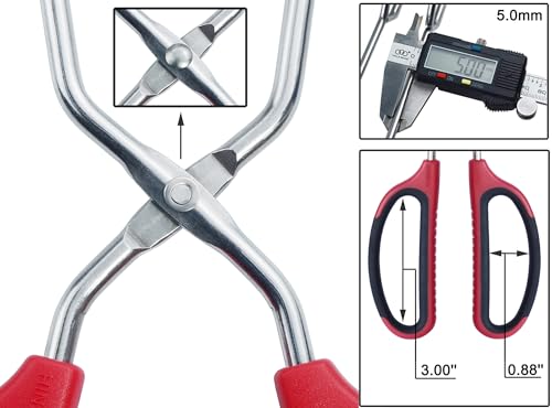 Stainless Steel Kitchen Scissor Tongs Set for Cooking, Grilling & Serving, 3-Piece with Red Handle (10/12/16 Inch) - Image 4