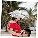 HAKIDZEL Fashionable Wide Brim Organza Hat for Women Adjustable White Sunshade Cap Lightweight Breathable Summer Hat for Beach Travel Outdoor Adventures