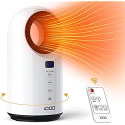 Ventilador Dyson Outlet iDOO Calefactor cerámico eléctrico para hogar, con mando a distancia, oscilación, temporizador de hasta 12 horas, Potencia de 1500W que permite calentar rápido, Silencioso y seguro