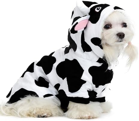 Cow pet Clothing, Small and Medium-Sized cat and Dog Clothing, Modeling Cow Role-Playing Dog and cat Clothing, Suitable for Spring, Autumn and Winter wear,XL