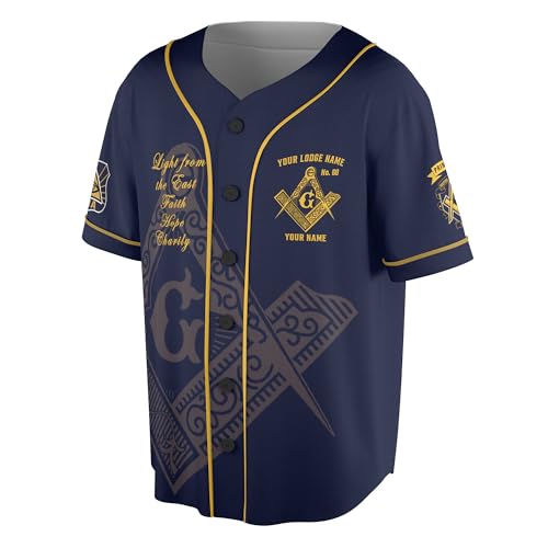 Custom Name Freemason Prince Hall PHA 2B1 ASK1 Freemason 3D Baseball Jersey S-5XL miniatura 2