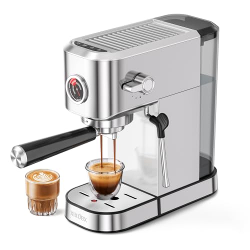 Image of XIXUBX Espresso Machine with Milk Frother for Cappuccino & Latte, Chrome
