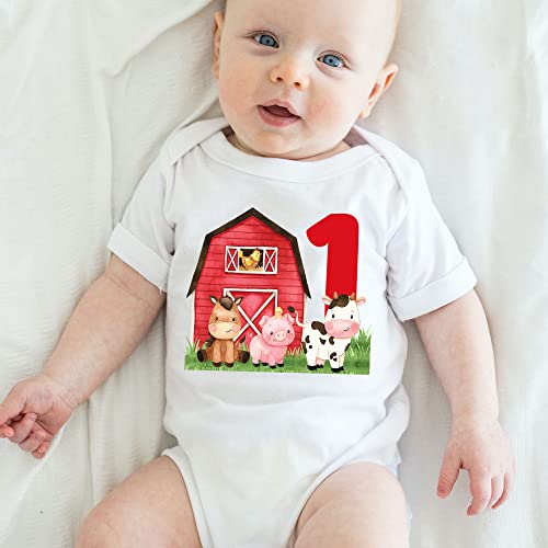barnyard first birthday shirt farm animal one birthday shirt 1st birthday shirt farm birthday party one birthday shirt4
