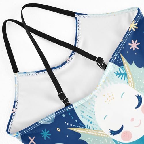 Yuiboo Fairy-Tale Mermaids Blue Swimsuits for Girls 1-Piecing Bathing Suits Toddler Girls Swim Suit Swimwear 3T4