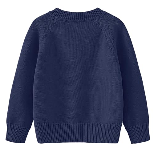 Girls Boys Knit Cardigan Sweater Long Sleeve Fall Winter Solid Color Cotton Button Open Front Coat 1-10T Casual Top2