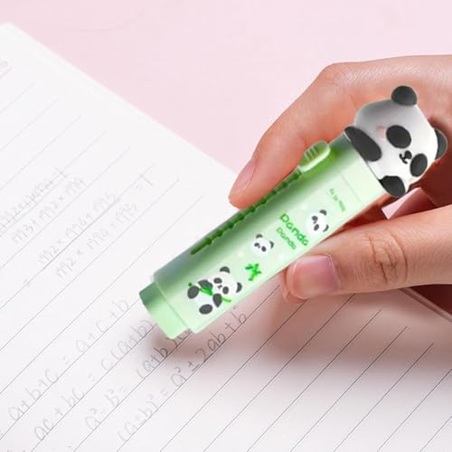 Image of Panda 3-Layer Big Capacity Pencil Case for Kids with Free Panda Push-Pull Eraser | School Bag Shape 6-Layer Storage Pencil Pouch | Cute Cartoon Stationery Organizer (Green Panda)