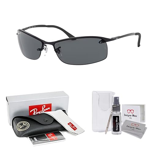 Ray-Ban RB3183 Rectangular Sunglasses For Men +BUNDLE with ACCESSORY EYEWEAR KIT2