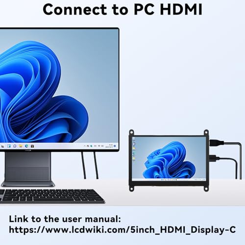 Image of 5 Inch Mini Monitor Small Monitor with Capacitive Touch Screen 1024 * 600 High Pixel Display Full View HDMI- IPS Monitors Portable for Raspberry Piscreen 、for BB Black、for Banana Pi etc