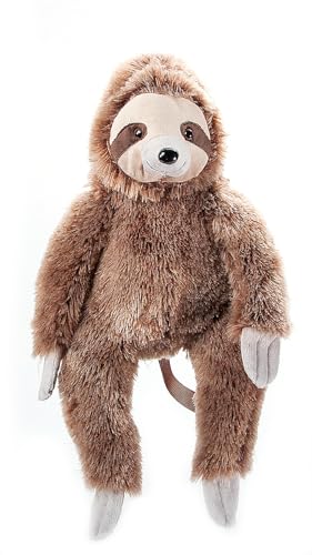 The Petting Zoo Sloth Stuffed Animal Plushie Backpack Gifts for Kids Wildlife Animal Toy Brown Sloth Plush Toy Book Bag 20 inches
