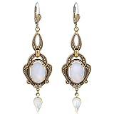 jugendstil armband silber Schmucksäckchen Jugendstil Ohrringe mit Markenkristallen Gold White Opal NOBEL SCHMUCK