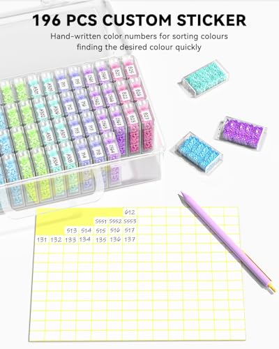 Artdot DBMAIN Diamond Painting Storage Containers, Diamond Art Portable Bead Storage Organizer 64 Gird Diamond Painting Accessories thumb #2
