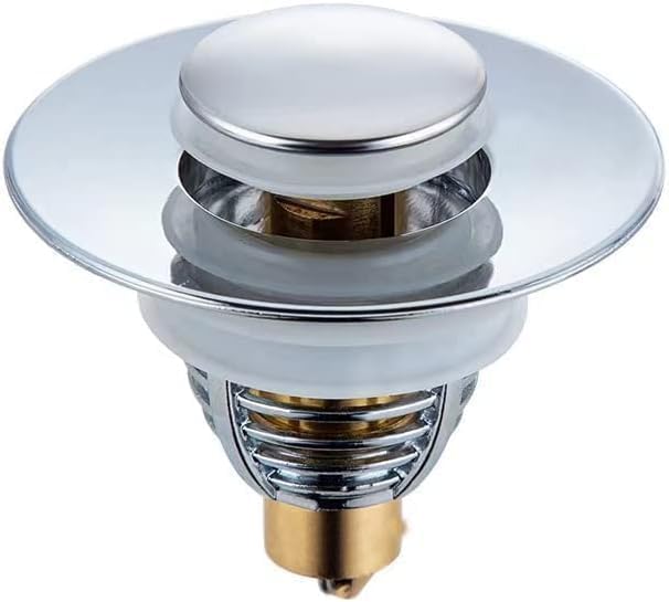 Tapón de Lavabo Universal, Tapon Lavabo Baño en Acero Inoxidable con 2 Juntas de Silicona, Tapon Fregadero y Cesta Antiobstrucción, Tapón para Lavabo para Cocina y Baño(21-41mm)