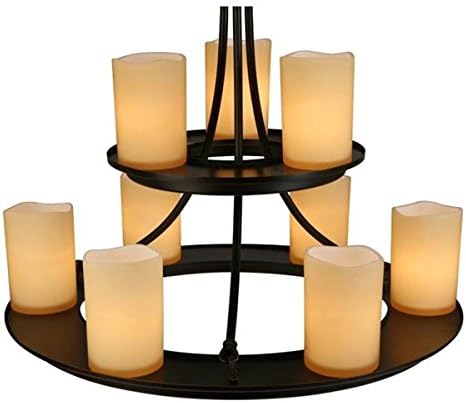 Close-up view of the tiered structure and tinted glass shades of the chandelier.