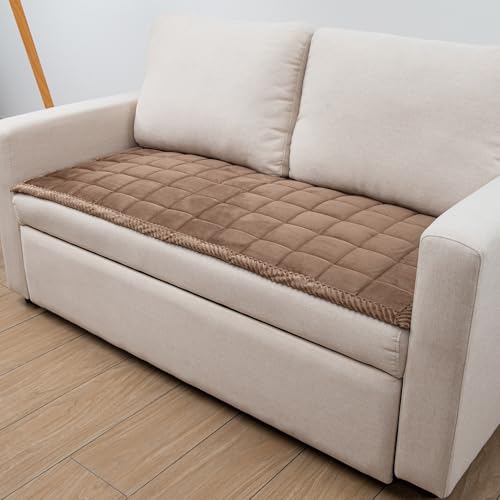TAOMOCASTL Couch Cover for Dogs Washable Pet Bed Fuzzy Pet Couch Covers Nonslip Couch Slipcover for Dogs, Kids, Pets Friendly Sofa Cover Loveseat Covers (Brown, 21''x39''/Rectangular)
