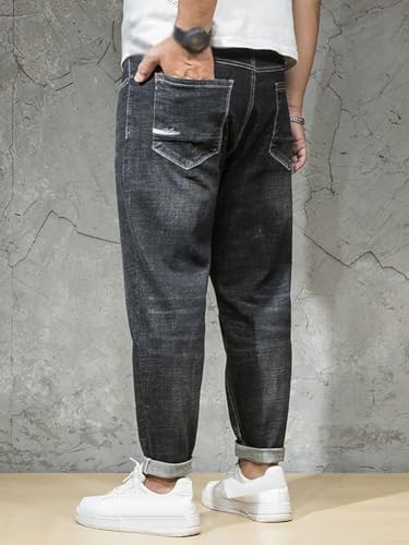 XYGJZ Men's Mid Rise Stretchable Jeans Slim Fit Plus Size Denim Pants Casual Skateboard Pants4