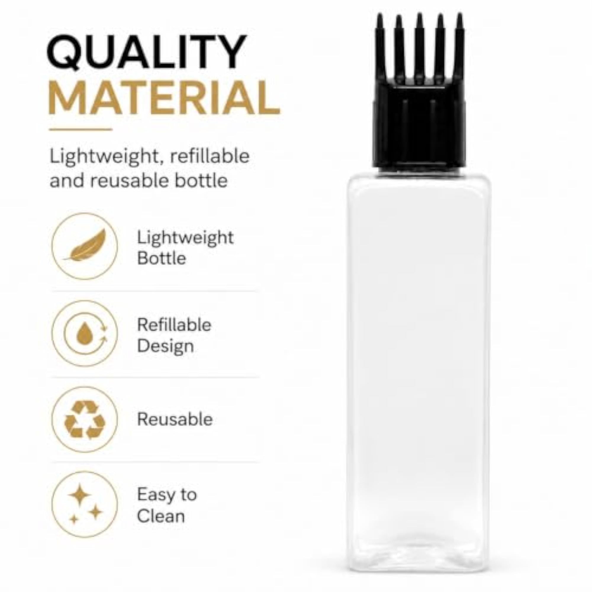 2Pcs 100ml Empty Hair Root Comb Applicator Bottles