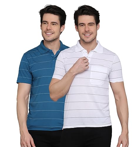 Image of INKKR Striped Polo Neck T-Shirt Dora Combo