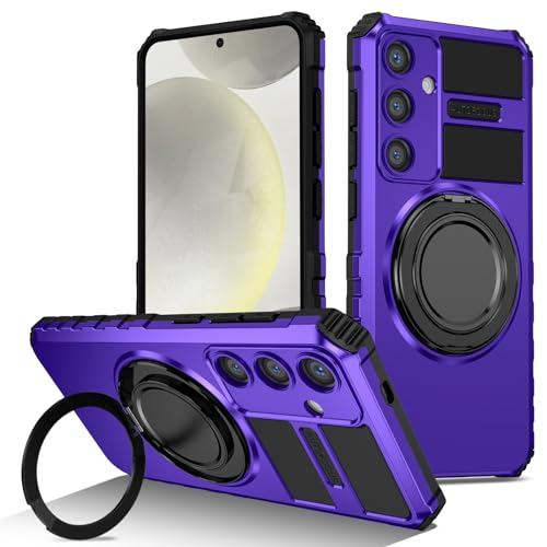 Funda magnética Samsung S24 evita caídas con giro 360 morada