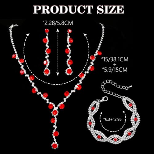 Image of Sixexey Rhinestone Earrings Sparkly Bracelet Earring Party Prom Earrings Jewelry for Women