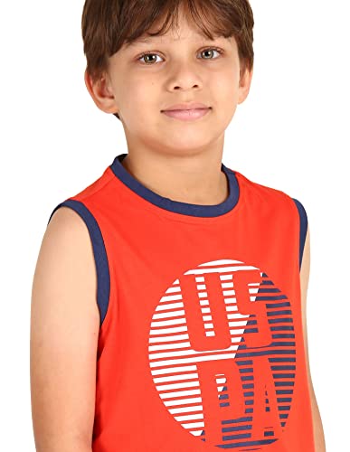 Image of U.S. Polo ASSN. Boy's Round Neck Regular Fit Brand Print Ikeb Muscle Tank - Pack of 1