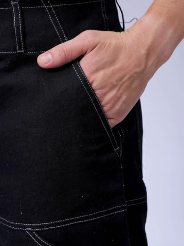 Image of The Indian Garage Co Men Loose Wide Leg Solid Mid-Rise Cargo Trousers