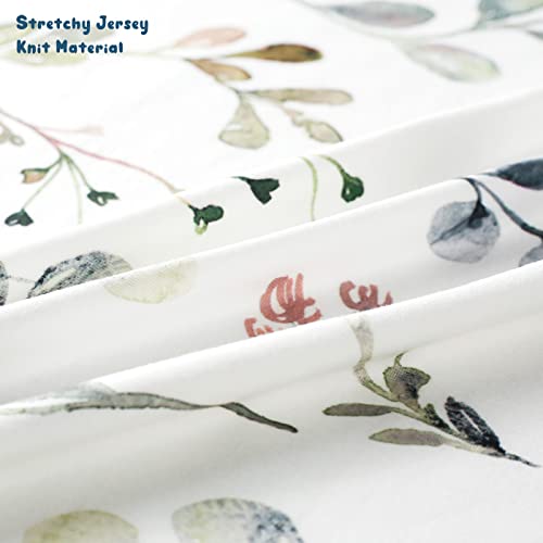 Image of GRSSDER Baby Blankets Super Soft Jersey Knit Swaddle Blanket for Baby Girls and Boys, Double Layer Receiving Blankets 34 x 44 Inches Extra Large for Baby Show Gift, Watercolor Leaves