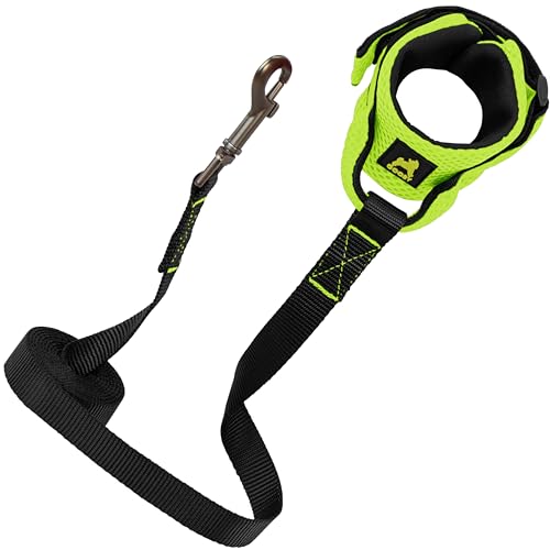 Image of Gooby Soft Mesh Wristband Surfer Leash, Lime, 6 FT | Hands-free wristband; Breathable padded mesh; 6 ft; Adjustable hook-and-loop fastener; Match your harness