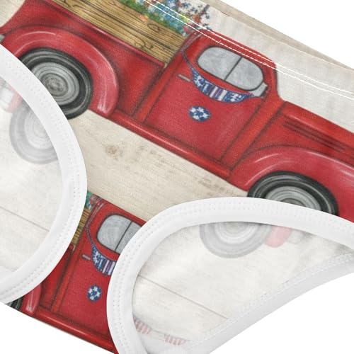 Toddler Underwear Custom 2t Cotton Panties for Girl Florals Briefs Girls Undies Vintage Truck Fourth July4