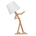 Produktbild HROOME Kreative Modern DIY Verstellbare Holz Schreibtischlampe Leselampe mit Stoff Lampenschirm E14 Schraube für Kinder Schlafzimmer Büro Wohnzimmer Nachttischlampe Tischleuchten Designer Lampen