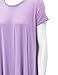 WT1110 Womens Short Sleeve Side Panel Loose Fit Tunic Top S Lilac
