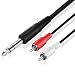 TNP Premium 1/4 Inch TRS To Dual RCA Audio Cable (6FT) - Male 6.35mm 1/4" TRS to 2RCA Connector Wire Cord Plug Jack