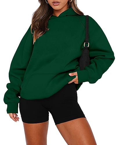 onlypuff Women Pullover Sweatshirt Long Sleeve Hoodies Kangaroo Pocket Fleece Basic Sweater