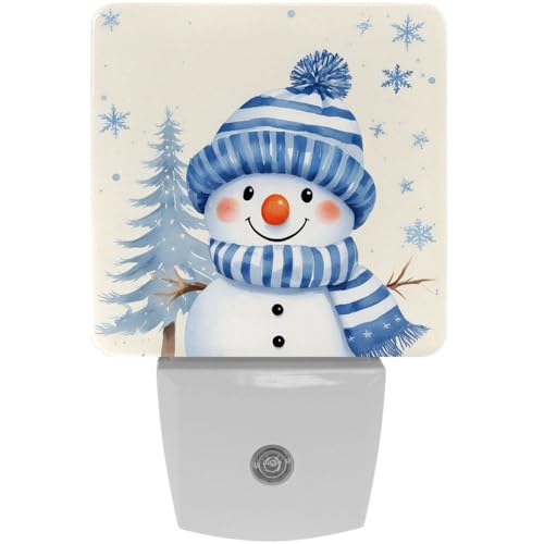 Image of NEWzone Snowman Snowflake Night Light [2 Pack], Plug in Wall Led Night Lights Decor for Boys Girls Room, Dusk to Dawn Sensor Wall Lamp for Stairway /Bedroom /Kitchen /Nursery Room