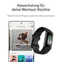 Fitbit Google Charge 6 Aktivitätstracker enthält eine 3 monatige Google Health Premium Mitgliedschaft, 7 Tage Akkulaufzeit, Google Wallet und Maps, Obsidian/Aluminum in Schwarz – Ansicht 8