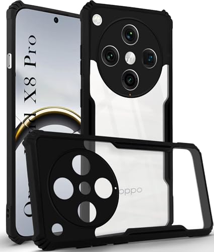 Image of Jkobi Back Cover Case for Oppo Find X8 Pro (Shockproof with Polycarbonate Clear Panel | Professional Black)